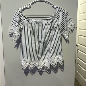 Cute off the shoulder top.
